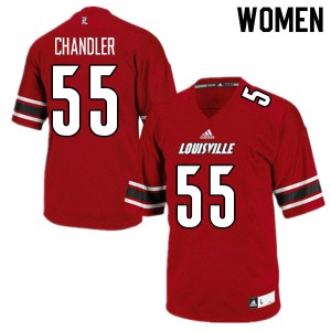 Women's Louisville Cardinals Caleb Chandler #55 Red Stitched Jerseys 659836-452