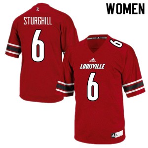 Women's Louisville Cardinals Cornelius Sturghill #6 Red Stitch Jerseys 419687-583