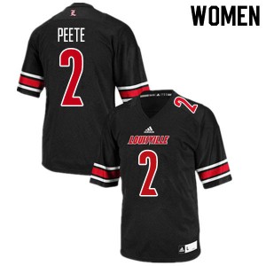 Women Louisville Cardinals Devante Peete #2 Player Black Jersey 899607-945