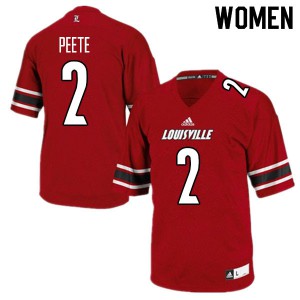 Women Louisville Cardinals Devante Peete #2 Red College Jersey 350449-650