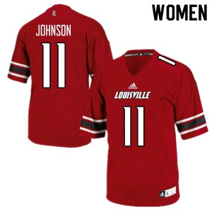 Women's Louisville Cardinals Josh Johnson #11 Red Football Jerseys 931763-994