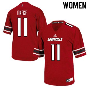 Women Louisville Cardinals Nick Okeke #11 High School Red Jersey 313533-610