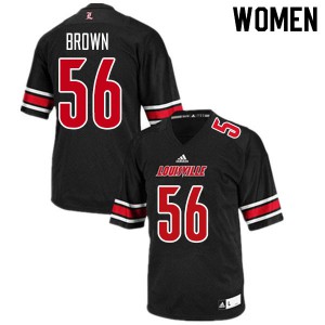 Women's Louisville Cardinals Renato Brown #56 NCAA Black Jersey 801293-633