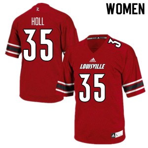 Women's Louisville Cardinals T.J. Holl #35 Football Red Jersey 180396-196