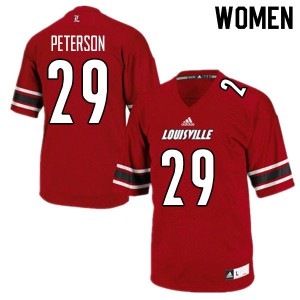 Women's Louisville Cardinals Tabarius Peterson #29 Red College Jersey 546993-837
