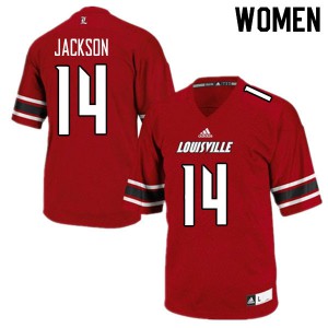 Women Louisville Cardinals Thomas Jackson #14 Red NCAA Jersey 479609-592
