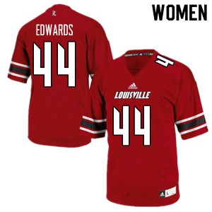 Women Louisville Cardinals Zach Edwards #44 Red Player Jerseys 158692-488