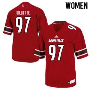 Womens Louisville Cardinals Ashton Gillotte #97 Football Red Jersey 462069-171