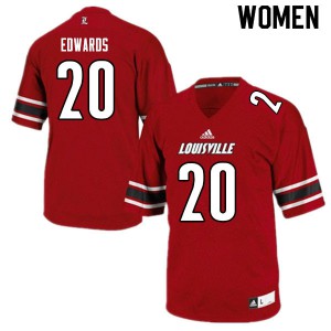 Women's Louisville Cardinals Derrick Edwards #20 High School Red Jersey 596932-537