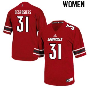 Womens Louisville Cardinals Gregory Desrosiers #31 Red Player Jersey 832316-706