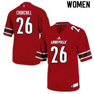 Womens Louisville Cardinals Jatavian Churchill #26 Red High School Jersey 832681-610