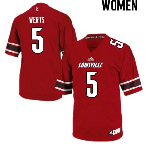 Women's Louisville Cardinals Shai Werts #5 University Red Jersey 946425-907