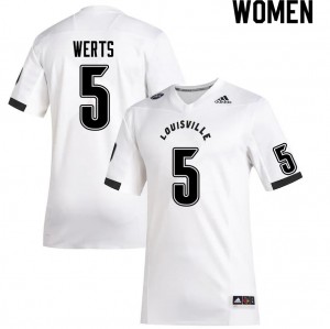 Womens Louisville Cardinals Shai Werts #5 College White Jerseys 589228-327