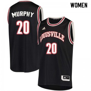 Womens Louisville Cardinals Allen Murphy #20 Basketball Black Jersey 981901-780
