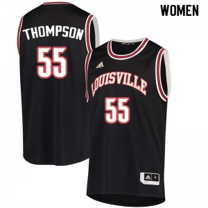 Women Louisville Cardinals Billy Thompson #55 Black Embroidery Jersey 596774-112