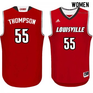 Women's Louisville Cardinals Billy Thompson #55 Stitched Red Jersey 598224-119