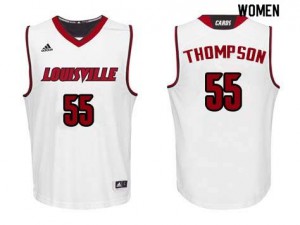 Women's Louisville Cardinals Billy Thompson #55 White Embroidery Jersey 141095-895