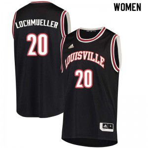 Women's Louisville Cardinals Bob Lochmueller #20 Black Alumni Jerseys 552109-835