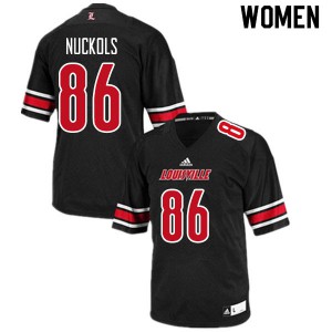 Womens Louisville Cardinals Chris Nuckols #86 Black NCAA Jerseys 387550-395