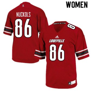 Womens Louisville Cardinals Chris Nuckols #86 Player Red Jerseys 221382-918