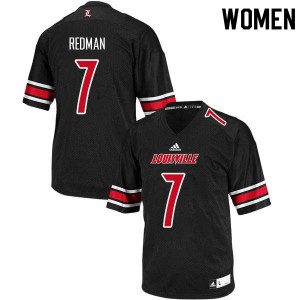 Women Louisville Cardinals Chris Redman #7 Black Alumni Jerseys 291035-622