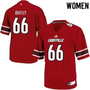 Women Louisville Cardinals Cole Bentley #66 Red Football Jersey 298923-157