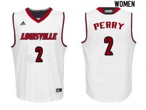 Women Louisville Cardinals Darius Perry #2 Official White Jersey 219120-352