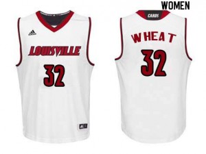 Womens Louisville Cardinals DeJuan Wheat #32 White Embroidery Jerseys 656208-707