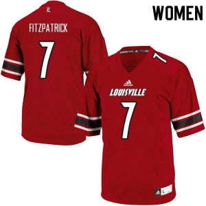 Women Louisville Cardinals Dez Fitzpatrick #7 Red University Jersey 290018-407