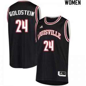 Women Louisville Cardinals Don Goldstein #24 Black Basketball Jerseys 666841-685