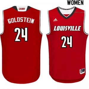 Women Louisville Cardinals Don Goldstein #24 Red Player Jersey 999927-760