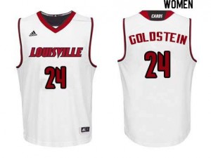 Women Louisville Cardinals Don Goldstein #24 Stitch White Jersey 787292-447