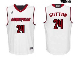 Women's Louisville Cardinals Dwayne Sutton #24 White Basketball Jerseys 146770-791