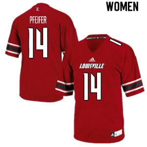 Womens Louisville Cardinals Ean Pfeifer #14 Alumni Red Jerseys 797673-990