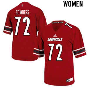 Womens Louisville Cardinals Emmanual Sowders #72 Alumni Red Jersey 159222-453