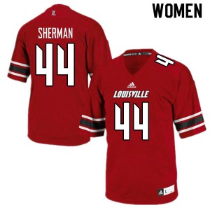 Women Louisville Cardinals Francis Sherman #44 NCAA Red Jerseys 818636-899
