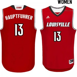 Women's Louisville Cardinals George Hauptfuhrer #13 Red Basketball Jersey 188233-936