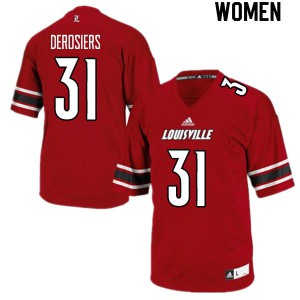 Women Louisville Cardinals Gregory DeRosiers #31 Official Red Jerseys 384211-358