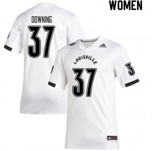Women's Louisville Cardinals Isiah Downing #37 White Player Jersey 214653-389