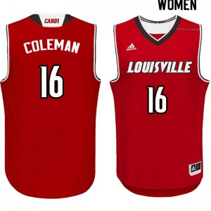 Women's Louisville Cardinals Jack Coleman #16 High School Red Jerseys 920718-580