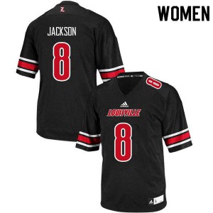 Women Louisville Cardinals Jarrett Jackson #8 Black University Jersey 187204-122