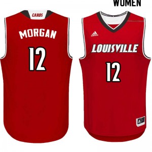 Women Louisville Cardinals Jim Morgan #12 Red High School Jersey 299773-179