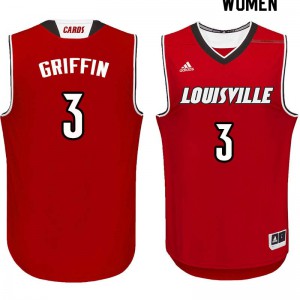 Womens Louisville Cardinals Jo Griffin #3 High School Red Jerseys 558074-351