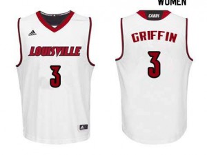 Womens Louisville Cardinals Jo Griffin #3 University White Jersey 284445-267