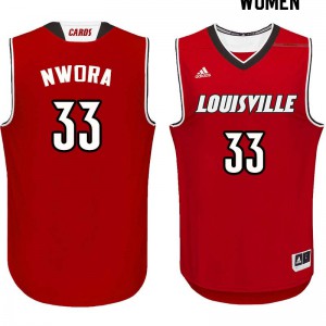 Women's Louisville Cardinals Jordan Nwora #33 College Red Jersey 594179-900