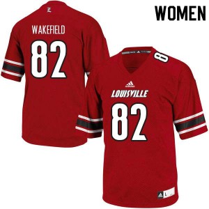 Womens Louisville Cardinals Keion Wakefield #82 Red Official Jerseys 101114-553