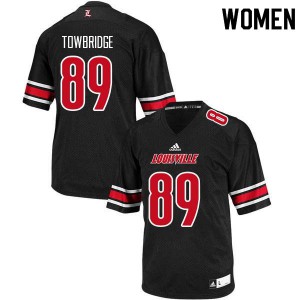 Women's Louisville Cardinals Keith Towbridge #89 Black Stitched Jersey 364892-665