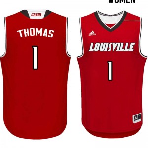 Womens Louisville Cardinals Lance Thomas #1 NCAA Red Jerseys 980941-963