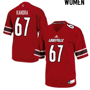 Womens Louisville Cardinals Luke Kandra #67 Red NCAA Jerseys 857196-320