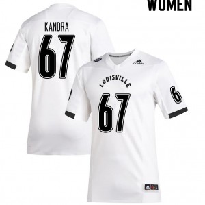 Womens Louisville Cardinals Luke Kandra #67 Embroidery White Jerseys 525414-269